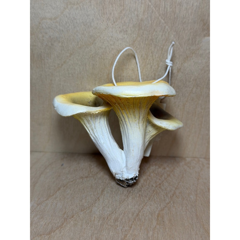 Creative Co-op Yellow Resin Mushroom Cluster Christmas Ornament Nature Decor